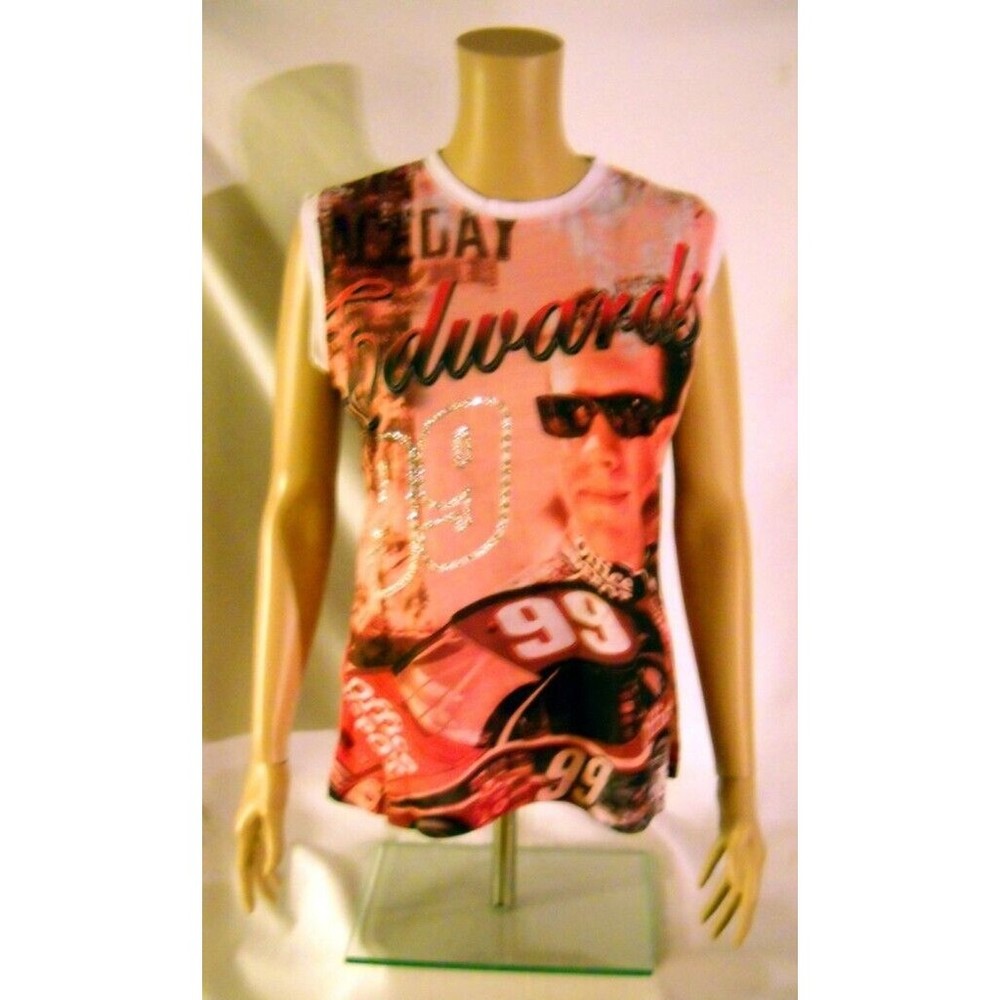 Carl Edwards Y2K NASCAR Shirt Tank Top Ladies #99 Car Racing Race Day